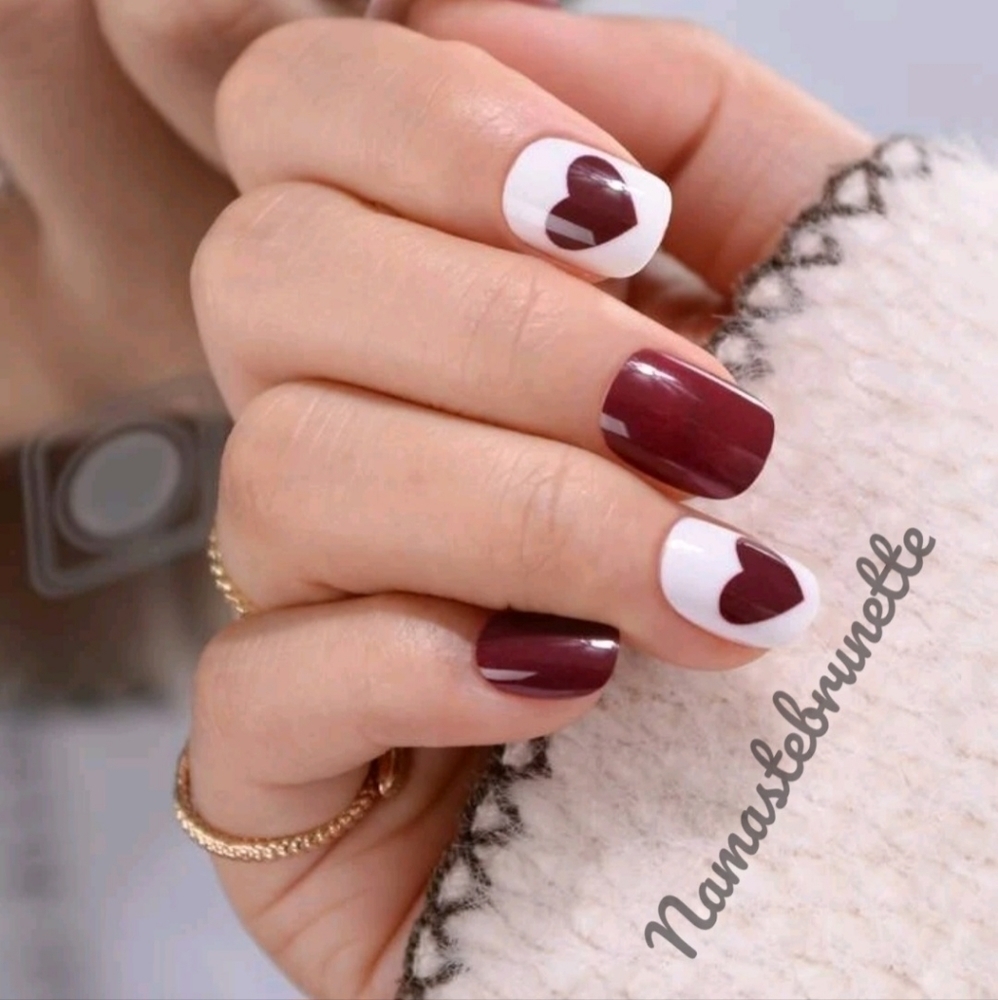 2/$16 Square Heart Press On Nails